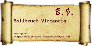 Bolibruch Vincencia névjegykártya